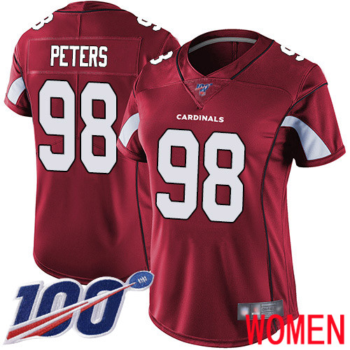 Arizona Cardinals Limited Red Women Corey Peters Home Jersey NFL Football #98 100th Season Vapor Untouchable